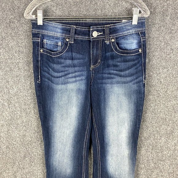 LEI Jeans Women's Size 7 Short Junior Denim Stretch Blue - Picture 2 of 11
